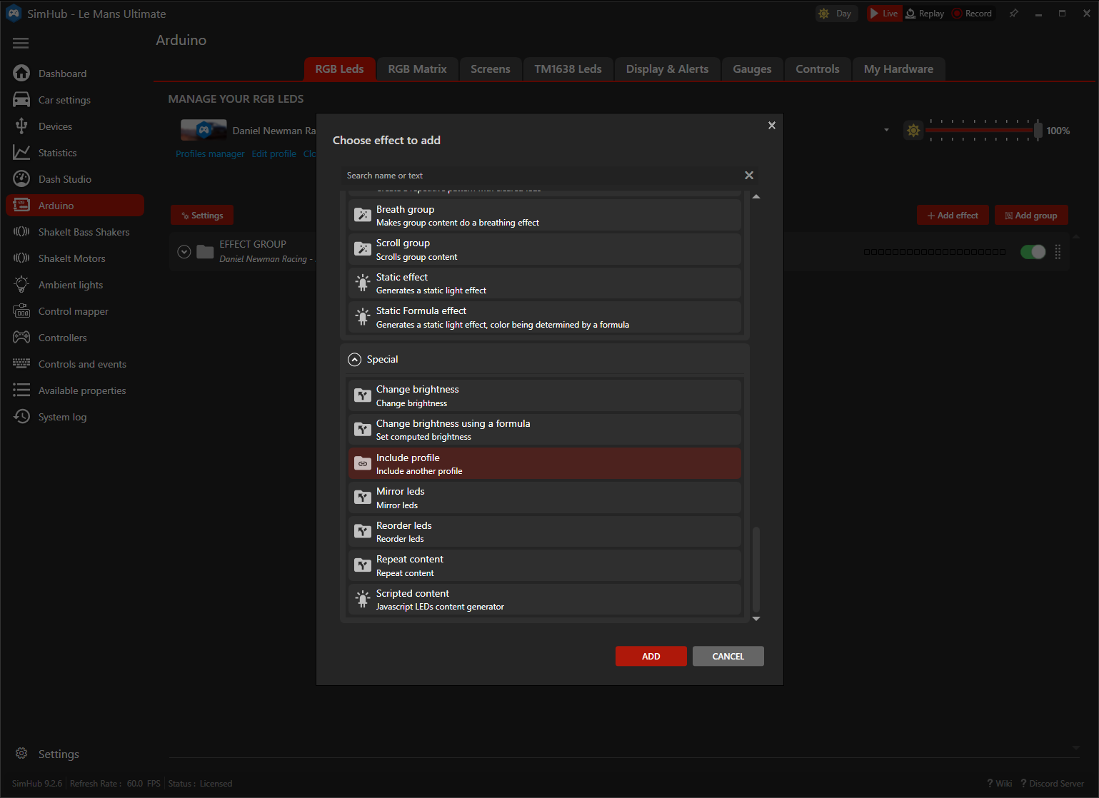 Step 4: Add Include Profile Effect